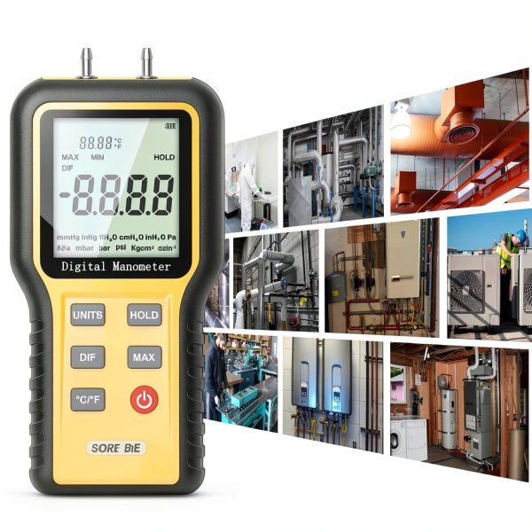 LYCEBELL Digital Manometer HVAC Gas Pressure Tester-4
