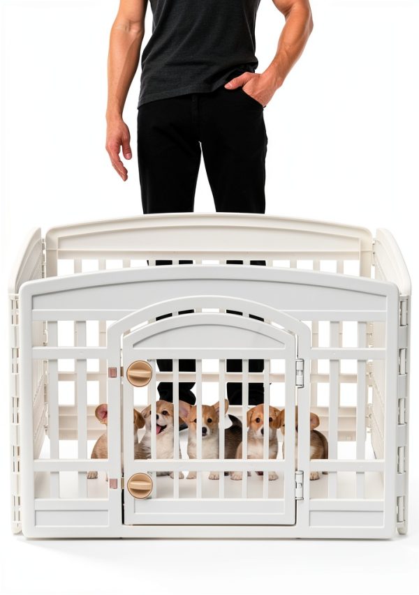 IRIS USA Dog Playpen Durable Plastic Indoor Outdoor Use-1