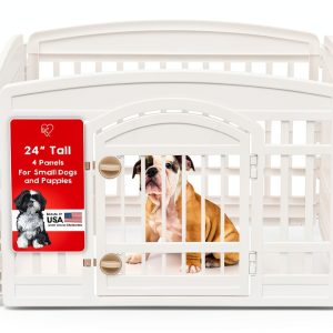 IRIS USA Dog Playpen Durable Plastic Indoor Outdoor Use-0