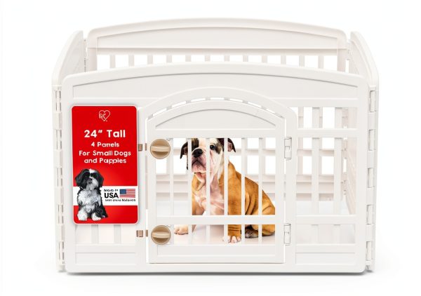 IRIS USA Dog Playpen Durable Plastic Indoor Outdoor Use-0