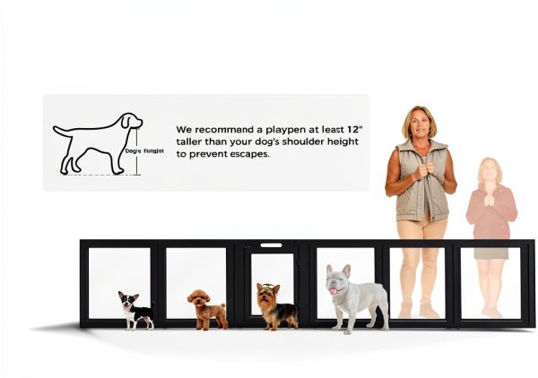 FXW Dog Playpen Transparent Panels Removable Divider-6