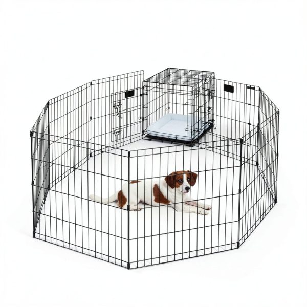 MidWest Playpen for Small Dogs Tool Free Setup Secure Door-4
