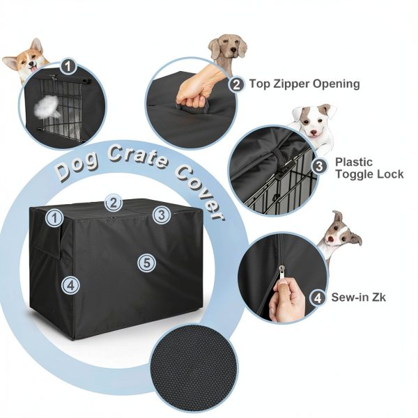 Explore Land Dog Crate Cover Heavy Duty Oxford Cloth-3