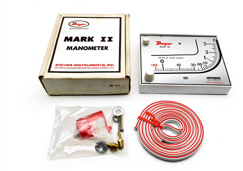 Dwyer Mark II 25 Manometer displayed with accessories