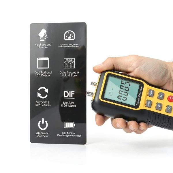 LYCEBELL Digital Manometer HVAC Gas Pressure Tester-5