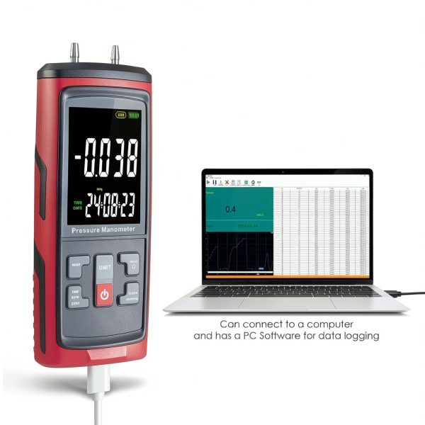 LANDTEK Digital Manometer Data Log Air Pressure Meter-3