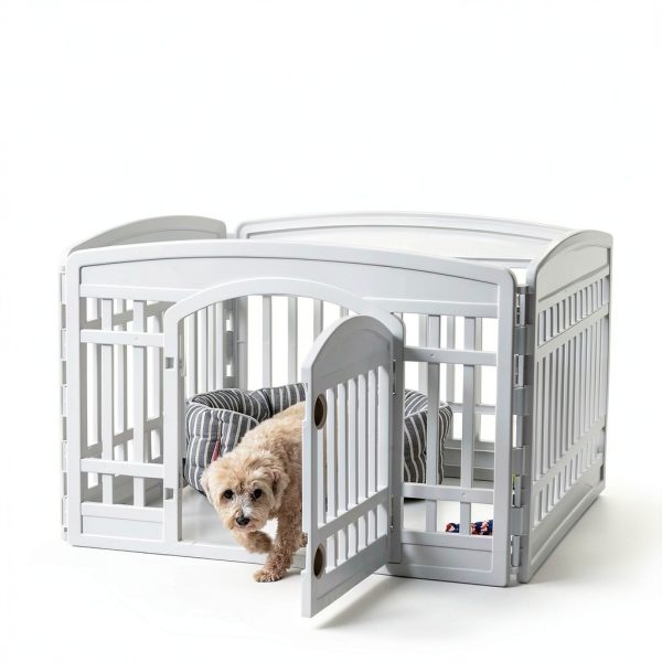 IRIS USA Dog Playpen Durable Plastic Indoor Outdoor Use-8