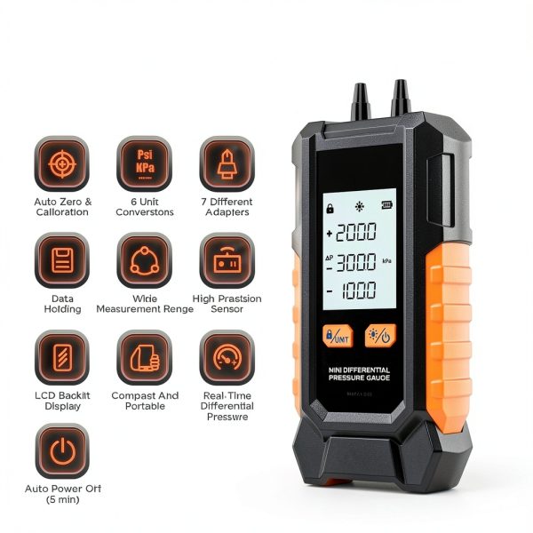 RALBIL Mini Manometer High Precision HVAC Gas Pressure-1