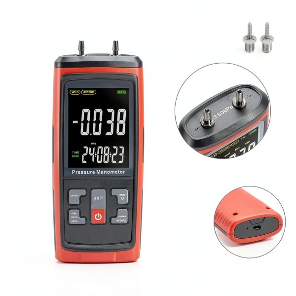 LANDTEK Digital Manometer Data Log Air Pressure Meter-6