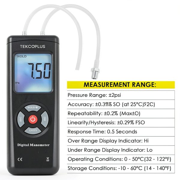 TekcoPlus Digital Manometer for HVAC-4