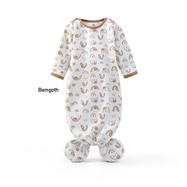 Baby Gown Gift Set by LittleDream - 0-3 Months Pine Tree & Moon-2
