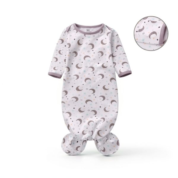 Baby Gown Gift Set by LittleDream - 0-3 Months Pine Tree & Moon-1