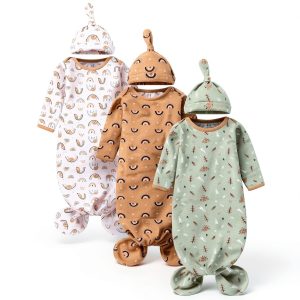 Baby Gown Gift Set by LittleDream - 0-3 Months Pine Tree & Moon-0
