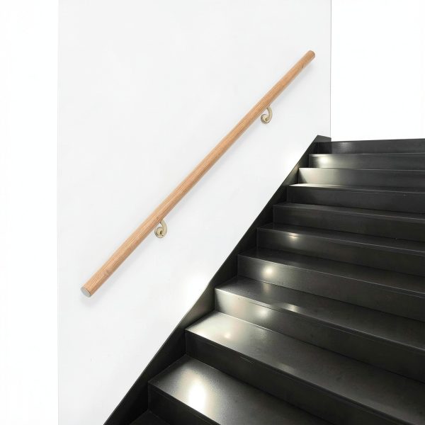 Modern Aluminum Handrail 3 FT Cherry Wood Grain by Picesa Wall Mounted-4