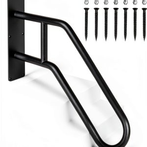 Handrails for Outdoor Steps Stair Railing Mrupoo Black Metal 26x12-0