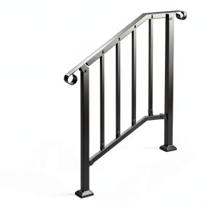Handrails VEVOR Outdoor 2-3 Step Stair Kit Black Carbon Steel-0