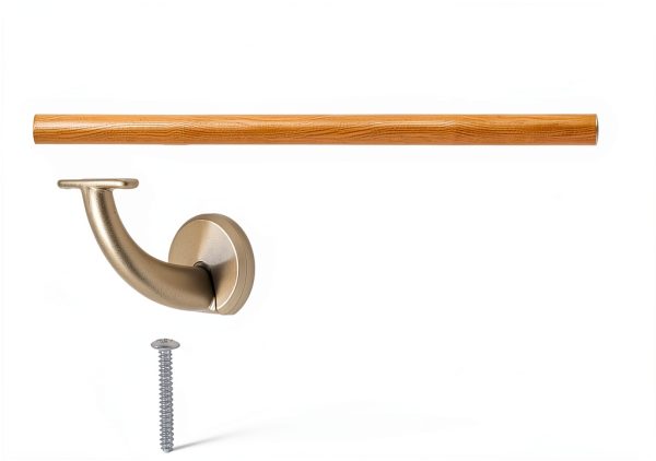 Modern Aluminum Handrail 3 FT Cherry Wood Grain by Picesa Wall Mounted-3