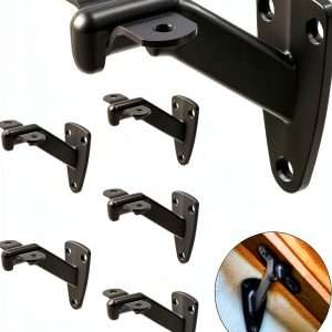 Hand Rail Brackets NACETURE 6‑Piece Black 3‑Inch Stair Support-0