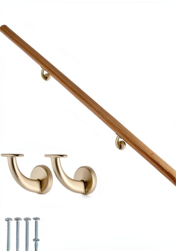 Modern Aluminum Handrail 3 FT Cherry Wood Grain by Picesa Wall Mounted-1