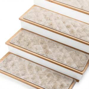 Stair Treads Non Slip TranquilMoments Runner Beige 8" x 30" 15 Pack-0